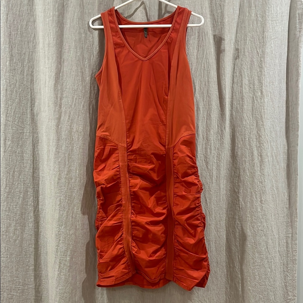 XCVI Bold Red Rouched Dress